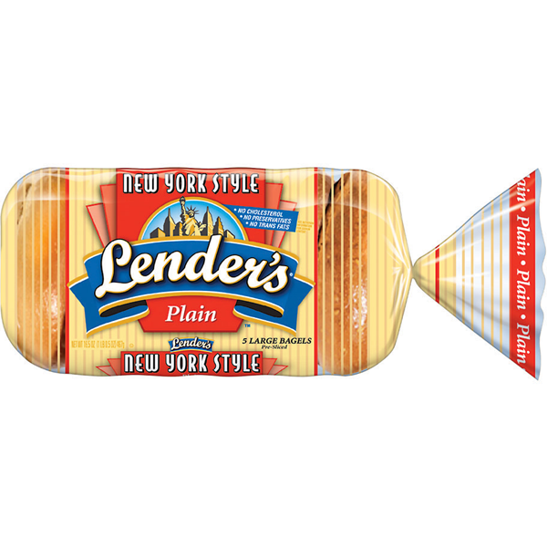 slide 1 of 6, Lender's New York Style Plain Bagels, 16.5 oz