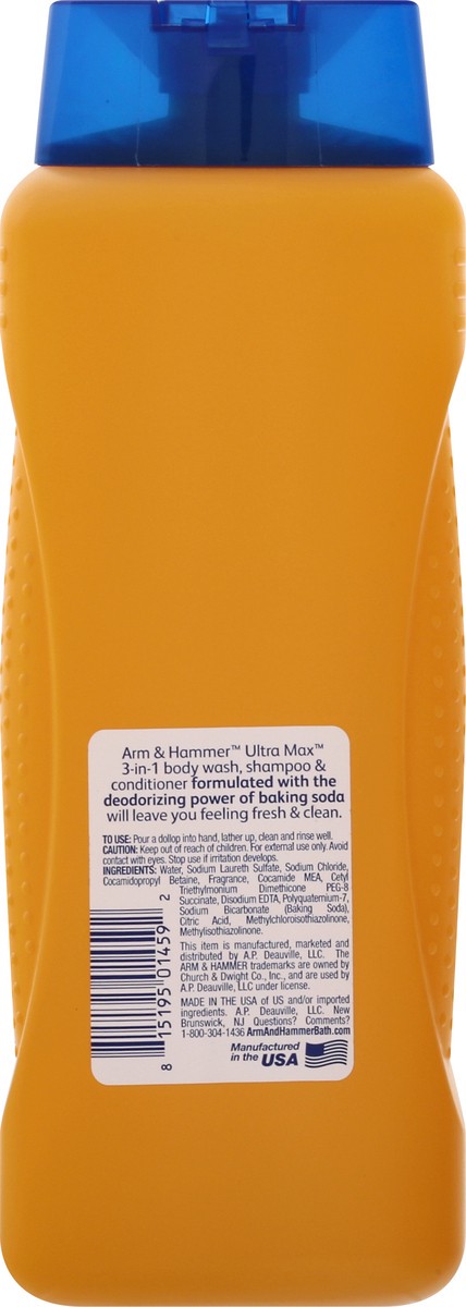 slide 2 of 12, ARM & HAMMER Ultra Max 3-in-1 Fresh Scent Body Wash/Shampoo/Conditioner 22.5 oz, 22.5 oz