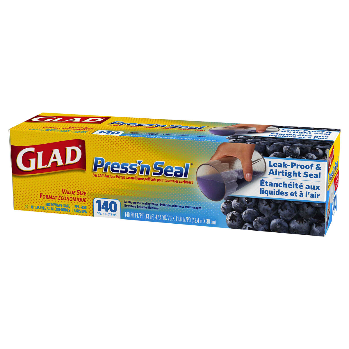 slide 2 of 3, Glad Sealable Plastic Wrap with Griptex Value Size, 140 sq ft