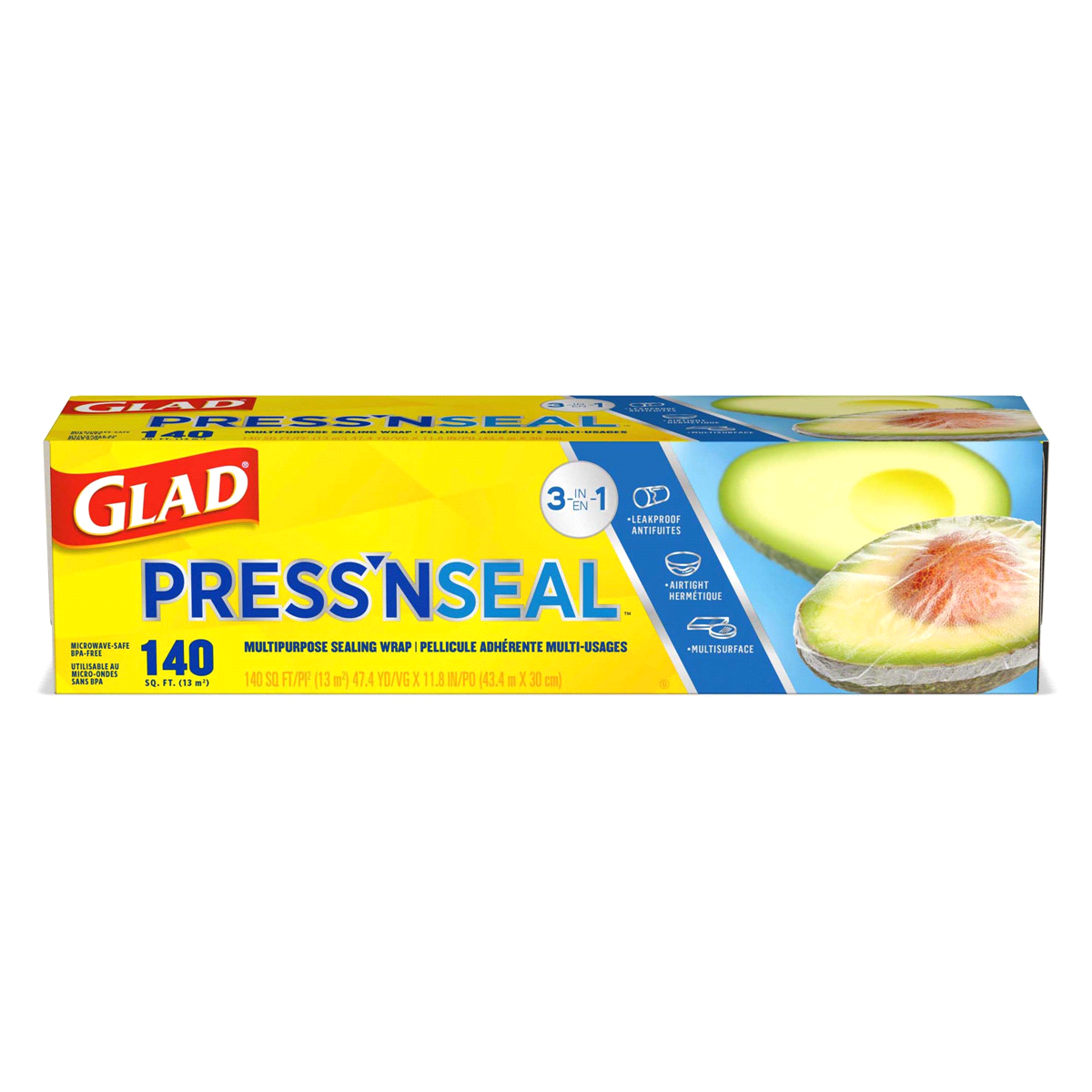 slide 1 of 3, Glad Sealable Plastic Wrap with Griptex Value Size, 140 sq ft