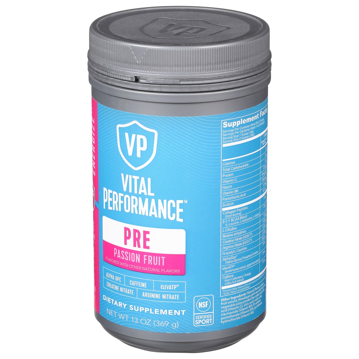 slide 9 of 13, Vital Performance Passion Fruit Pre 13 oz Jar, 13 oz