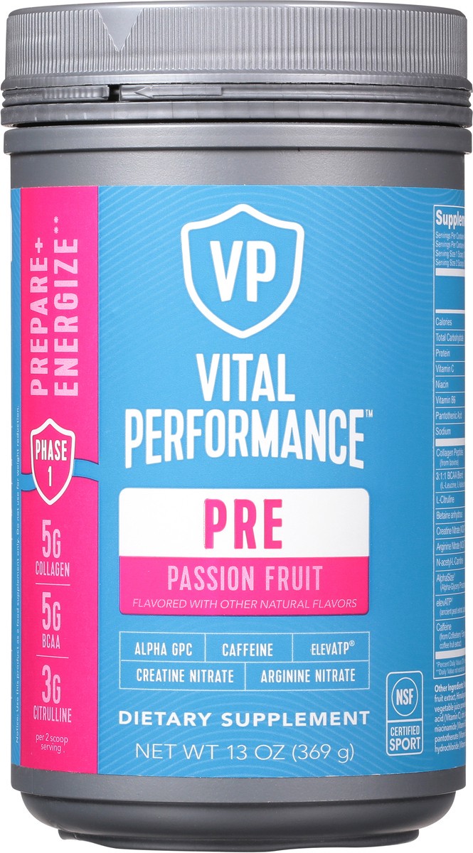 slide 10 of 13, Vital Performance Passion Fruit Pre 13 oz Jar, 13 oz