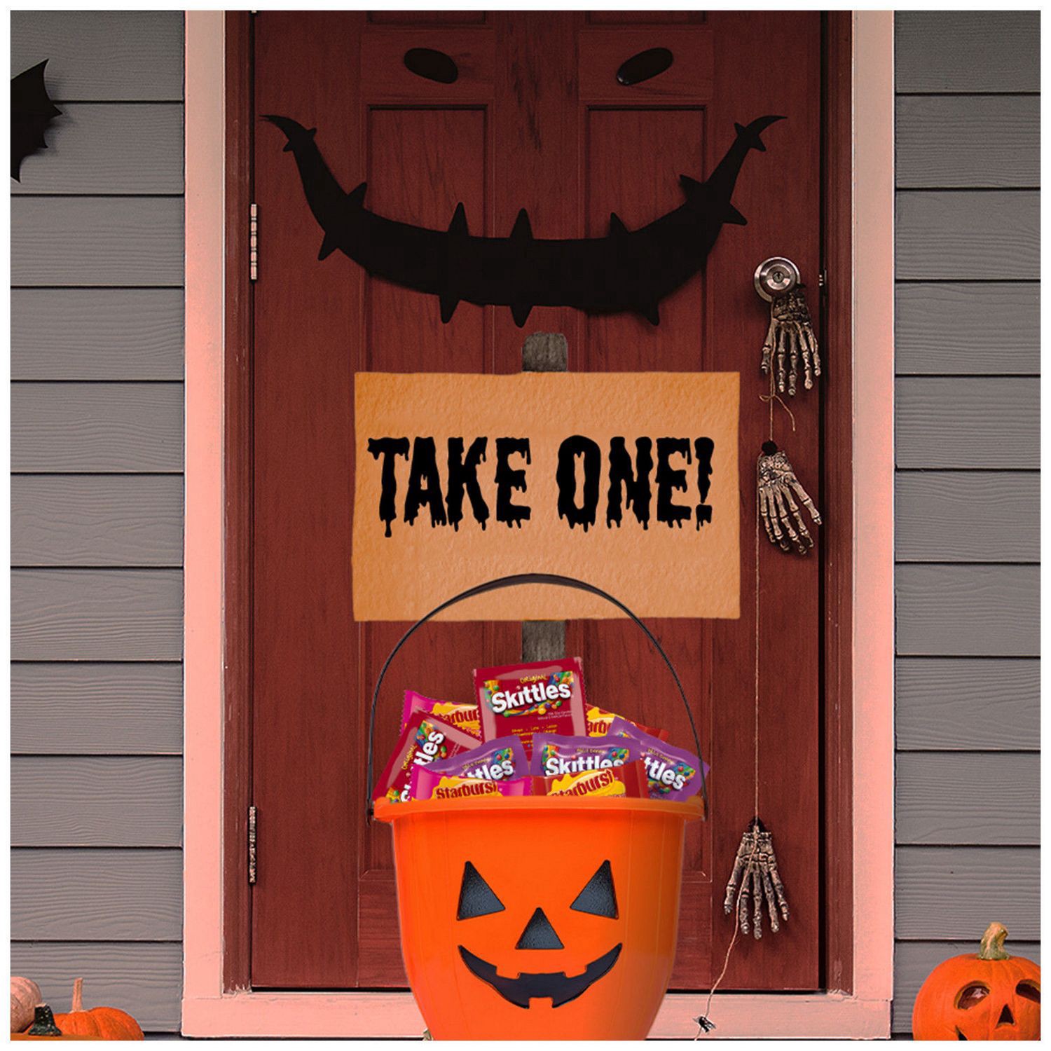 slide 7 of 7, Wrigley SKITTLES & STARBURST Fun Size Chewy Halloween Candy Variety Pack, 50 Ct Bulk Bag, 20.13 oz