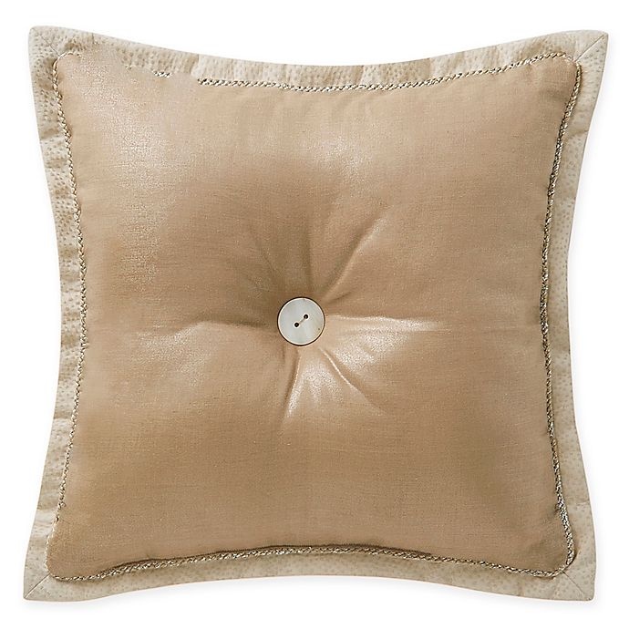 slide 1 of 1, Waterford Sydney Tufted Square Throw Pillow - Beige/Linen, 1 ct