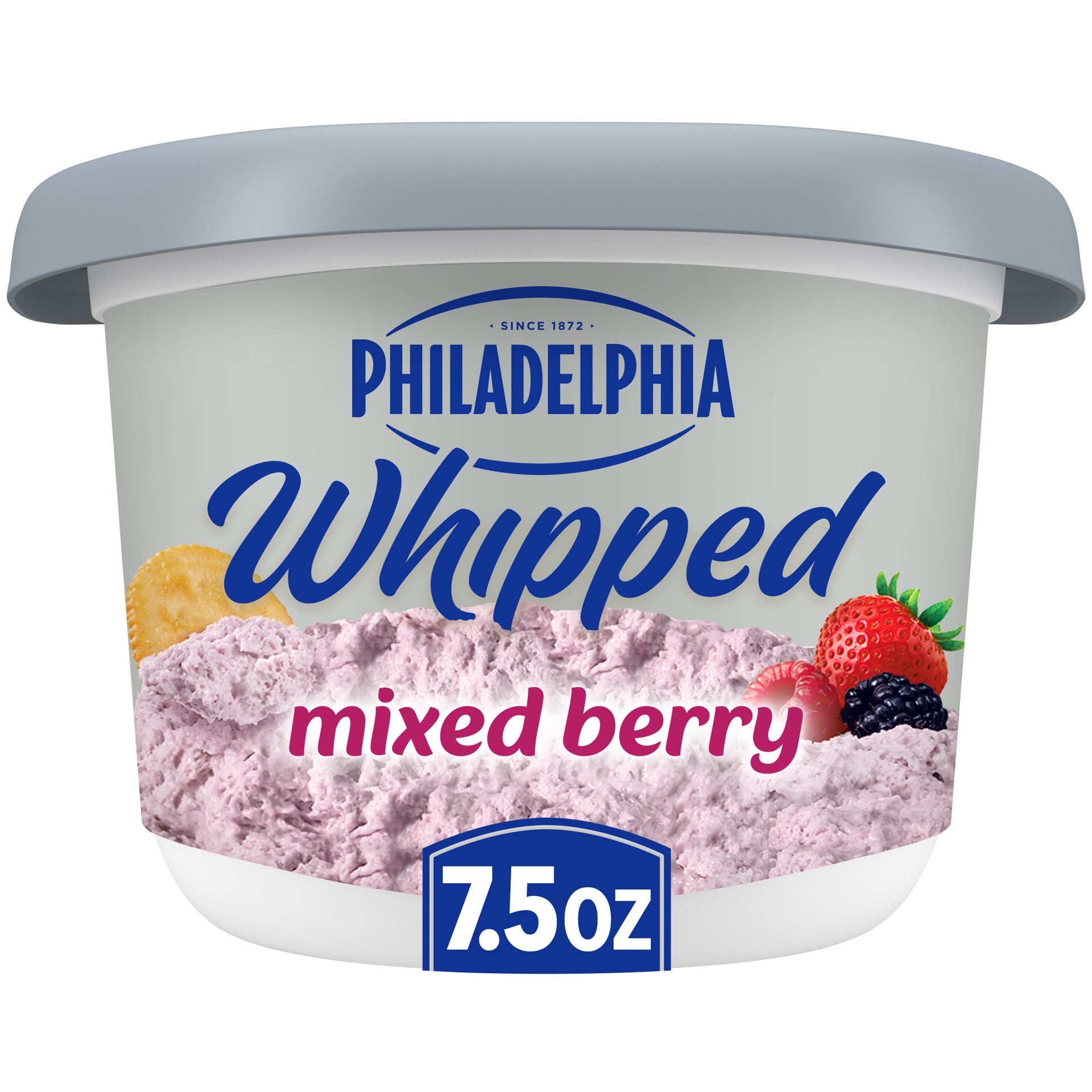 slide 1 of 8, Philadelphia Mixed Berry Whipped Cream Cheese Spread, 7.5 oz Tub, 7.5 oz