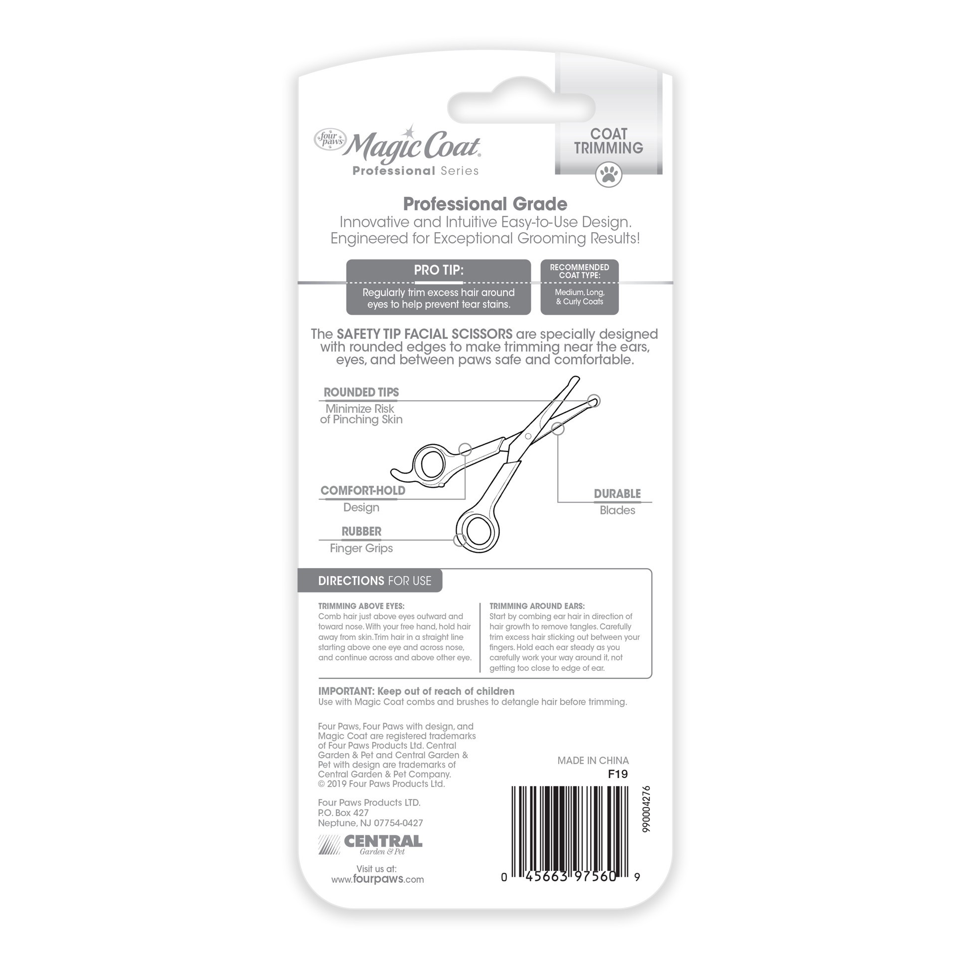 slide 7 of 10, Four Paws Magic Coat Ear & Eye Dog Grooming Scissors, 6" L X 2.5" W, 1 ct