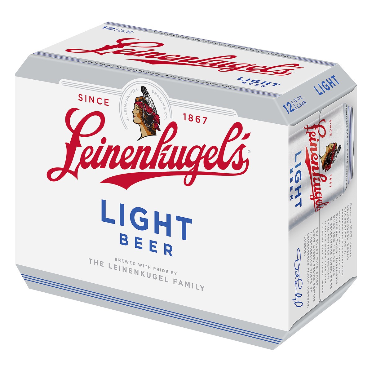 slide 9 of 9, Leinenkugel's Leinenkugel Light Beer is one of the first light lagers brewed with pale malt and a touch of caramel and red wheat malts at 4.2% ABV. This recipe has been in the Leinenkugel family for generations., 288 oz