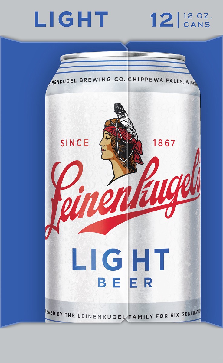 slide 8 of 9, Leinenkugel's Leinenkugel Light Beer is one of the first light lagers brewed with pale malt and a touch of caramel and red wheat malts at 4.2% ABV. This recipe has been in the Leinenkugel family for generations., 288 oz