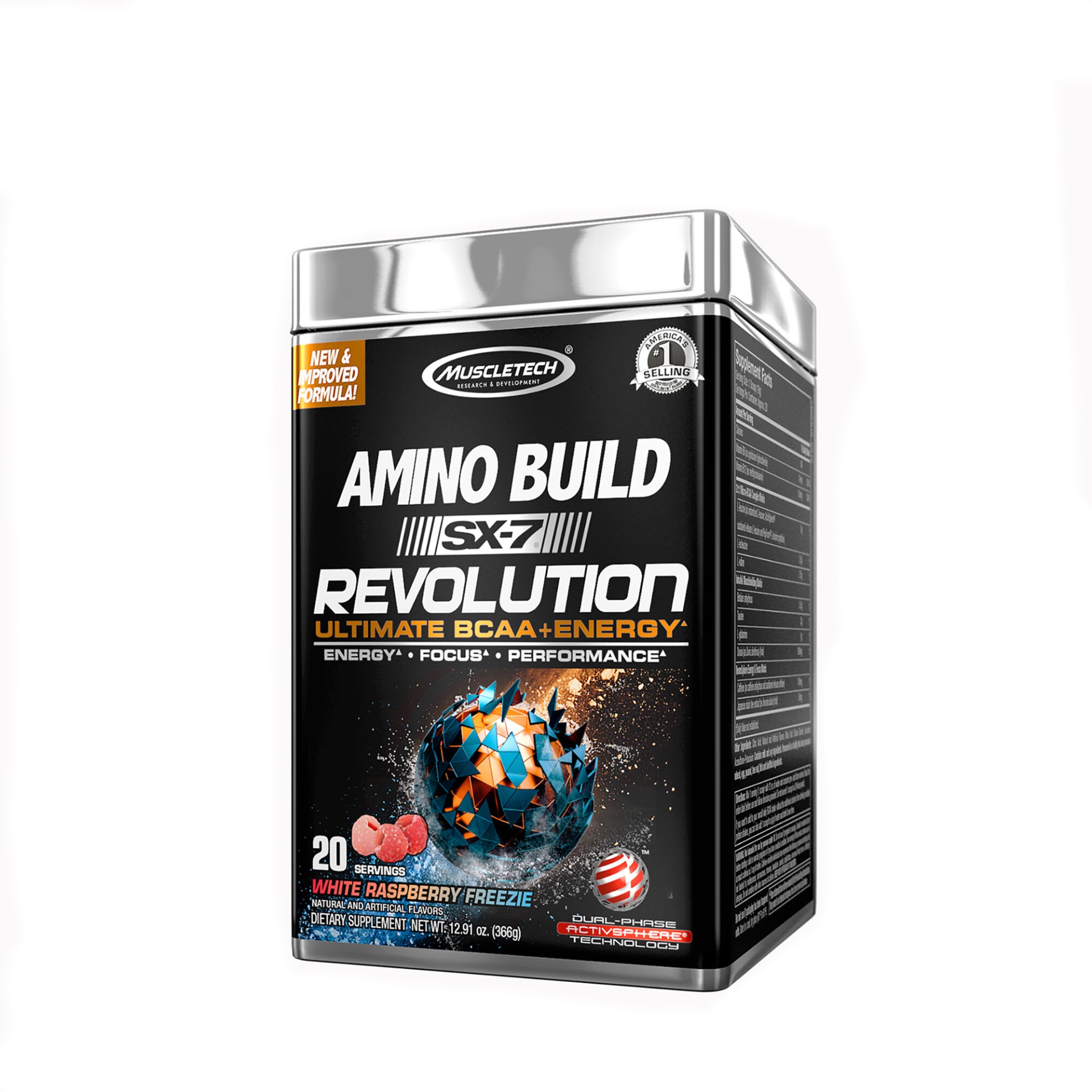 slide 1 of 1, MuscleTech Amino Build SX-7 Revolution - White Raspberry Freezie, 1 ct