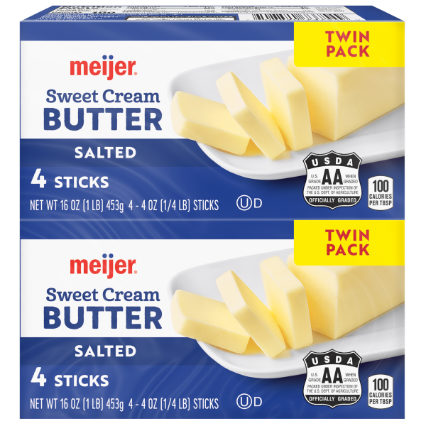 slide 9 of 29, MEIJER BUTTER SALTED QUARTERS 32 OZ, 32 oz