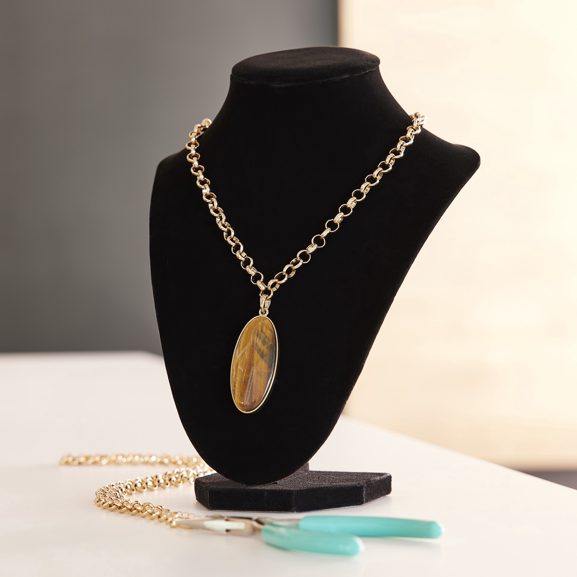 slide 2 of 3, 9" Black Velvet 3d Necklace Stand By Bead Landing, 9 in