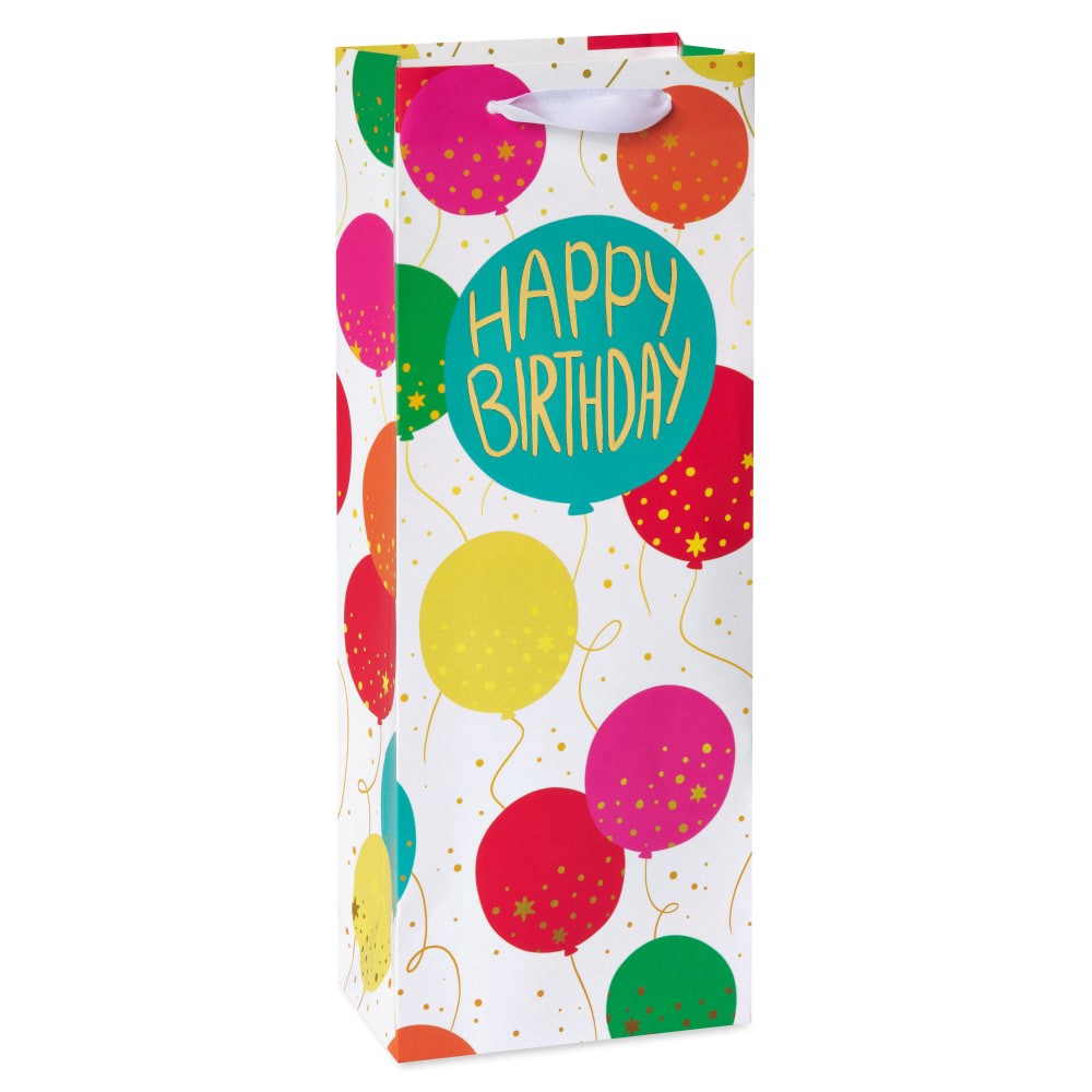 slide 1 of 4, American Greetings Birthday Beverage Bag - Happy Birthday Balloons (#9), 1 ct