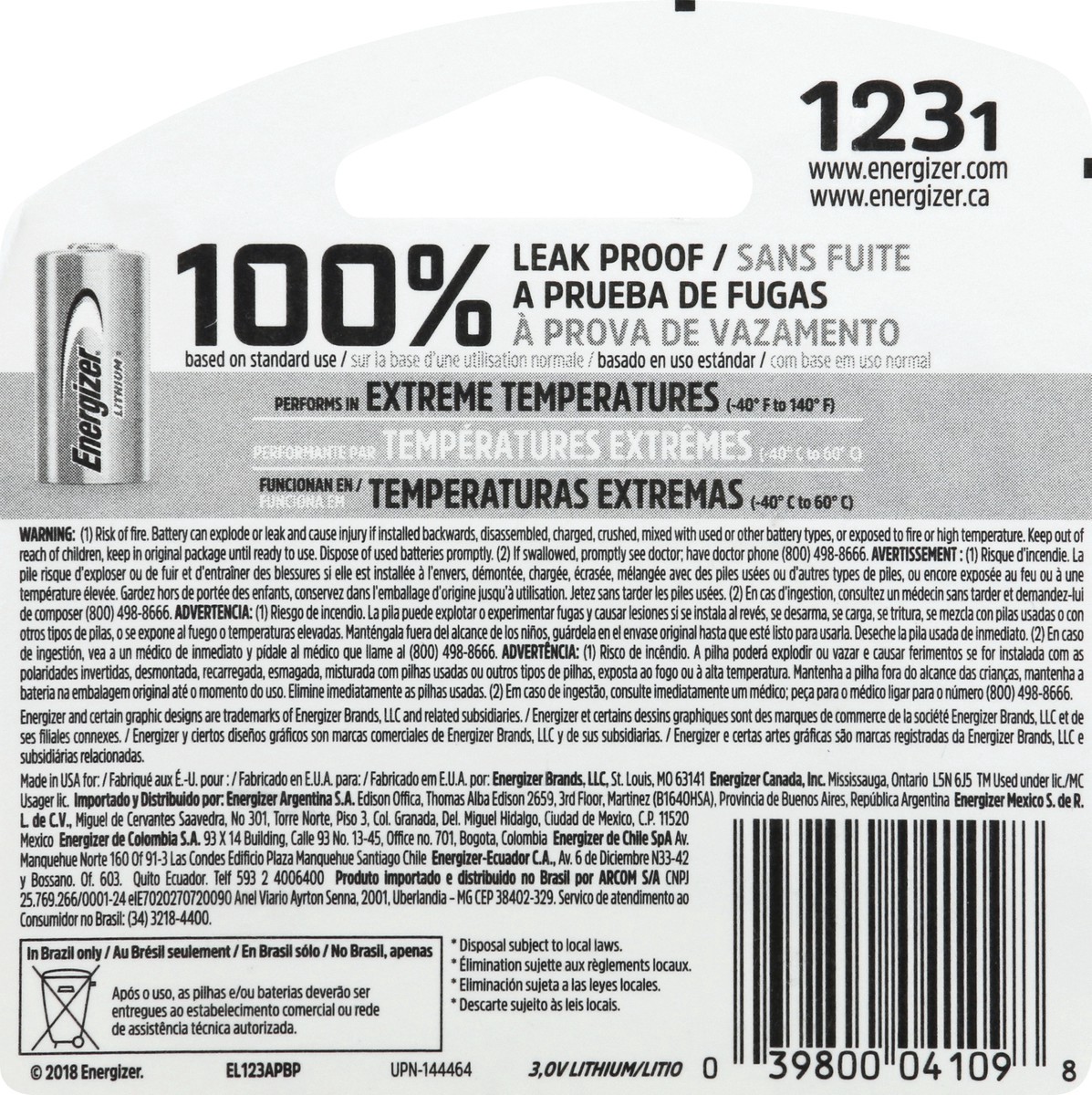 slide 6 of 9, Energizer Photo Lithium 123, One Pack, 1 ct