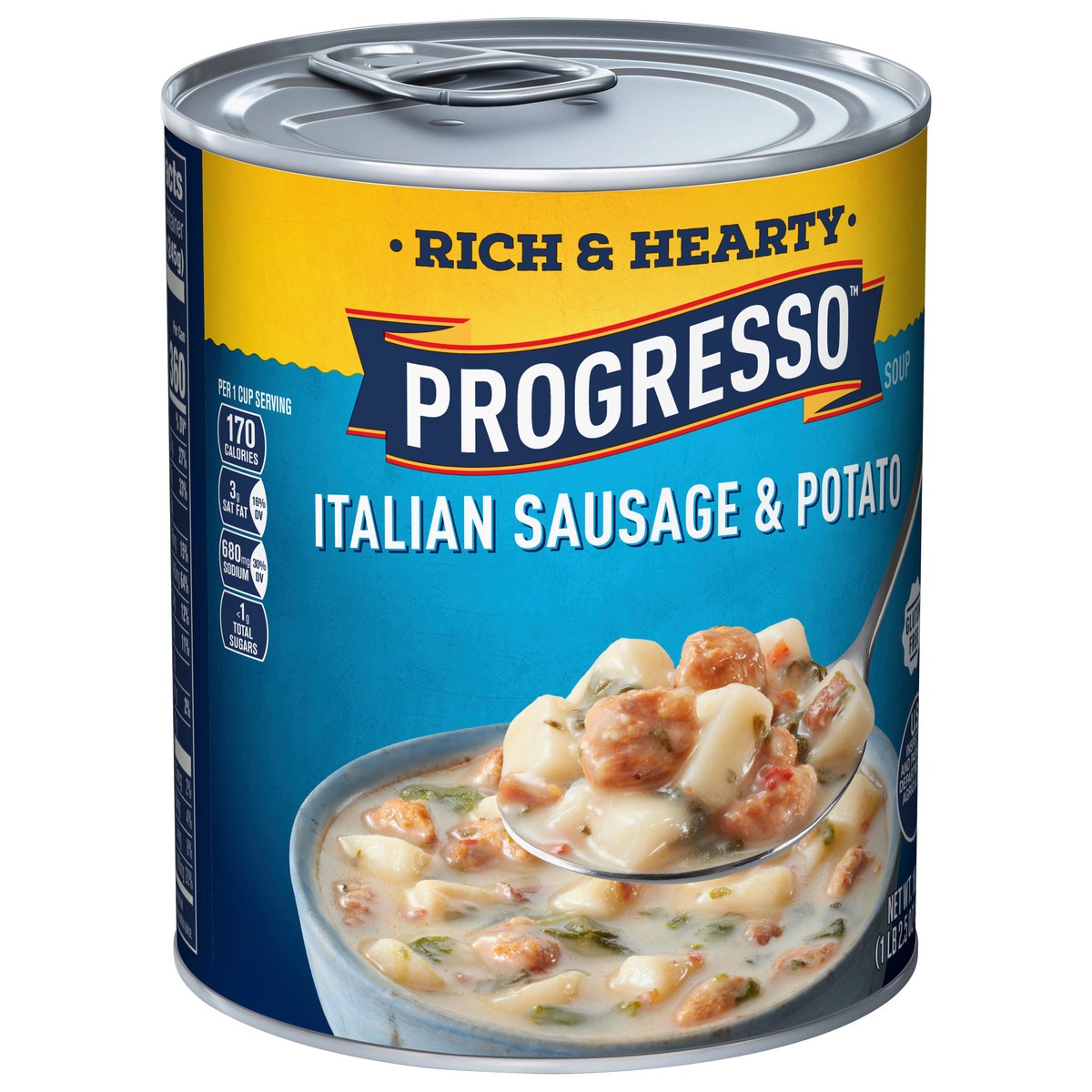 slide 8 of 9, Progresso Rich & Hearty, Italian Sausage & Potato Canned Soup, Gluten Free, 18.5 oz., 18.50 oz