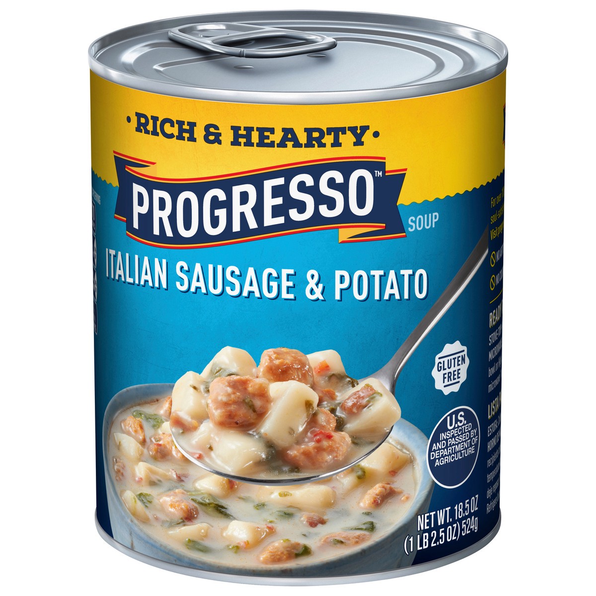 slide 3 of 9, Progresso Rich & Hearty, Italian Sausage & Potato Canned Soup, Gluten Free, 18.5 oz., 18.50 oz