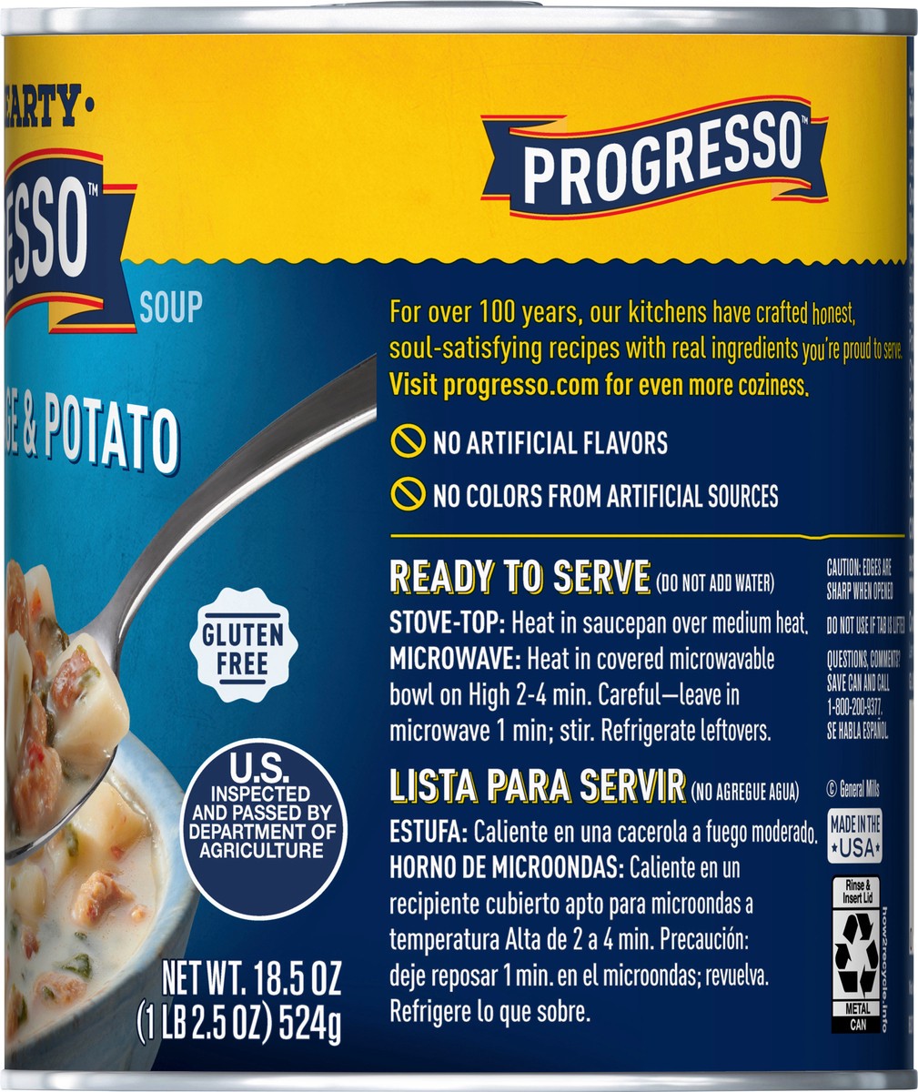 slide 6 of 9, Progresso Rich & Hearty, Italian Sausage & Potato Canned Soup, Gluten Free, 18.5 oz., 18.50 oz