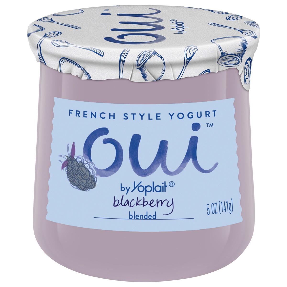 slide 1 of 14, Oui by Yoplait French Style Yogurt, Blackberry, Gluten Free, 5.0 oz, 5 oz