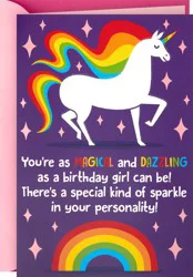 Hallmark Birthday Card for Girls (Unicorn)
