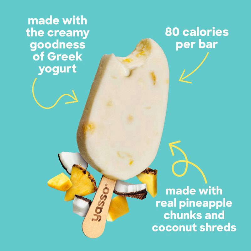 slide 4 of 9, Yasso Frozen Greek Yogurt Creamy Pineapple Coconut Bars - 14 fl oz/4ct, 14 fl oz, 4 ct