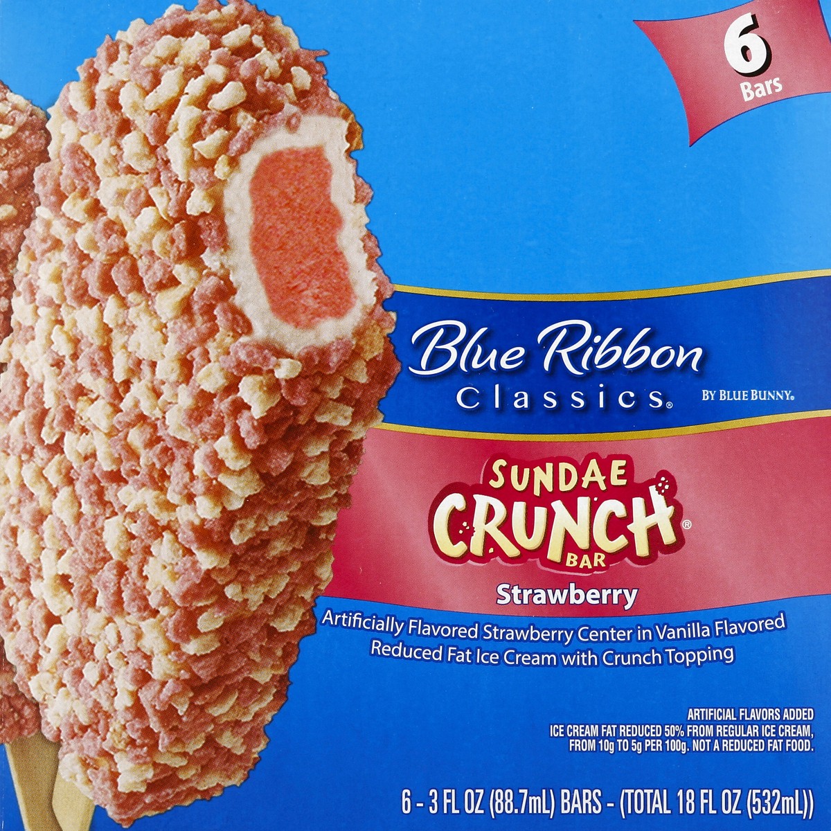 slide 4 of 4, Blue Ribbon Sundae Crunch Bar, Strawberry, 6 ct