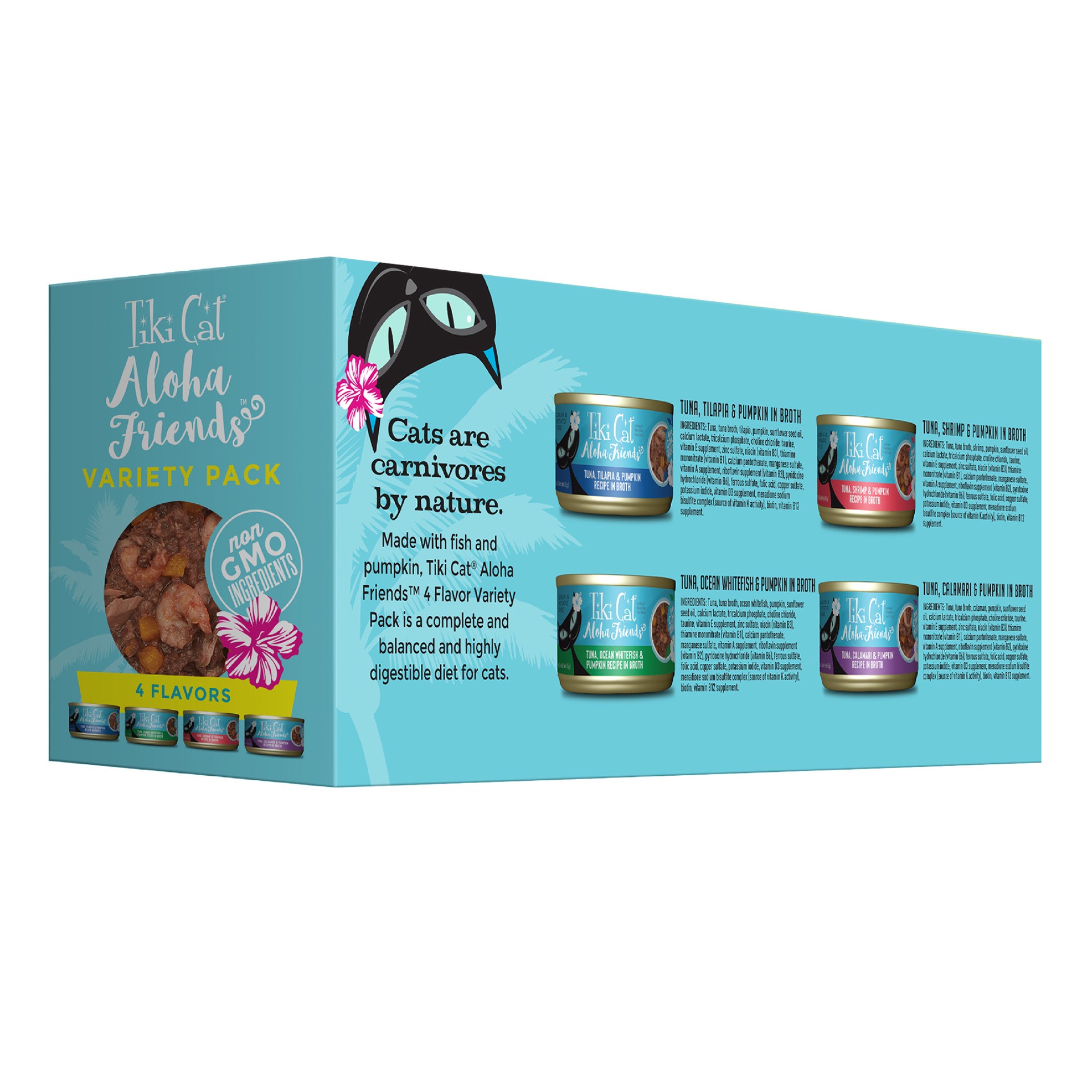 slide 3 of 8, Tiki Cat Aloha Friends Wet Cat Food, Variety Pack, 3 oz. Cans (12 Count), 3 oz