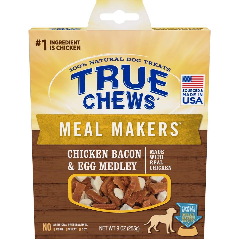 slide 1 of 1, True Chews Meal Makers Chicken Bacon and Egg Medley Dog Treat, 9 oz