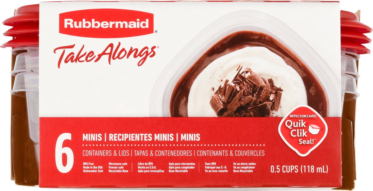 slide 8 of 12, Rubbermaid Take Alongs Minis Containers & Lids 6 ea, 6 ct