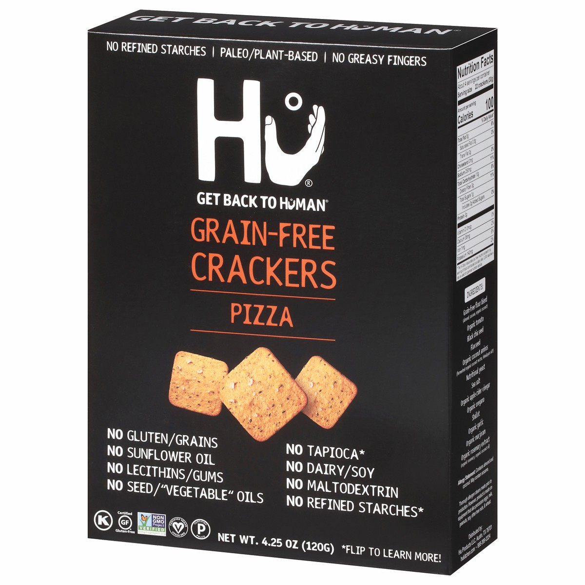 slide 2 of 9, Hu Get Back To Human Grain-Free Pizza Crackers 4.25 oz, 4.25 oz