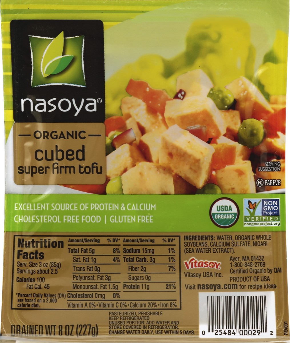 slide 4 of 4, Nasoya Organic Cubed Super Firm Tofu, 8 oz