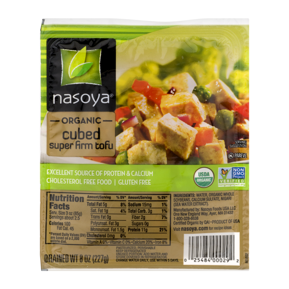 slide 1 of 4, Nasoya Organic Cubed Super Firm Tofu, 8 oz