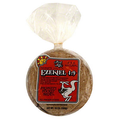 slide 1 of 1, Food for Life Organic Ezekiel Pocket Bread, 10 oz