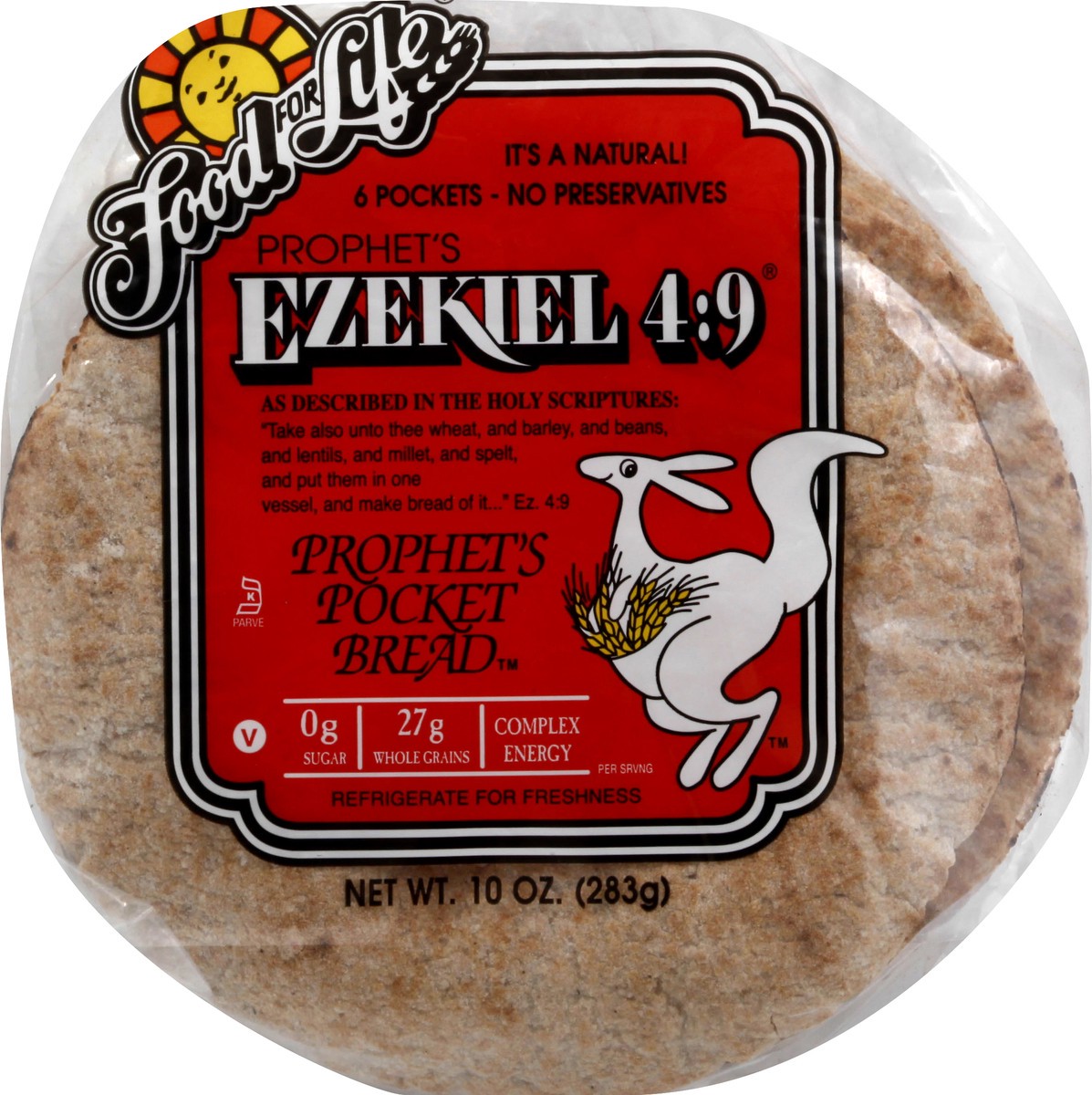 slide 1 of 1, Food for Life Organic Ezekiel Pocket Bread, 10 oz