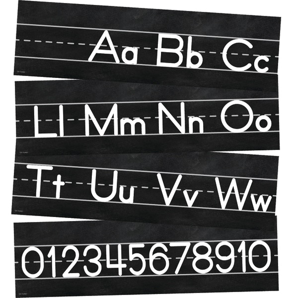 slide 1 of 5, Schoolgirl Style Mini Bulletin Board Set, Industrial Chic Alphabet Line: Manuscript, Preschool - Grade 2, 1 ct