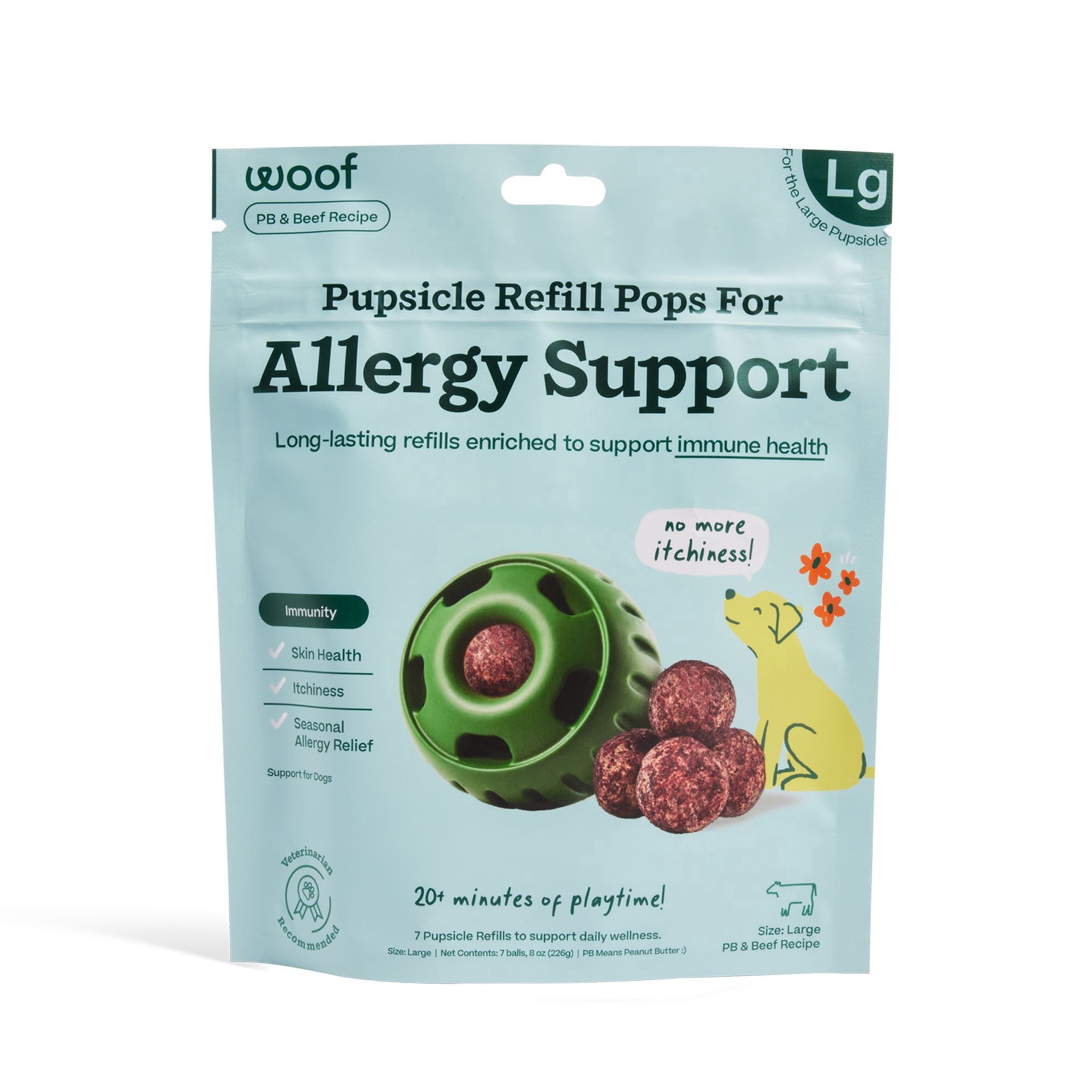 slide 1 of 1, WOOF Allergy & Immunity Pupsicle Pops Refill for Dogs 7 Count, 7 ct