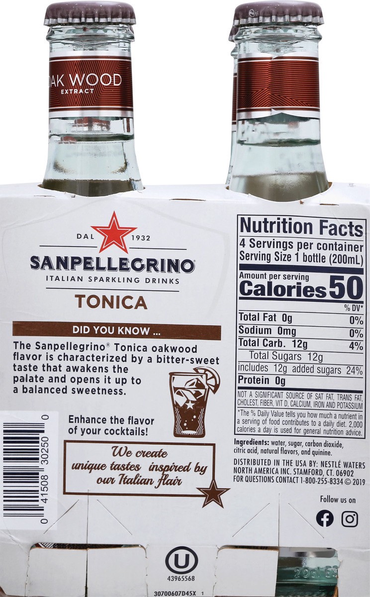 slide 3 of 9, SANPELLEGRINO Italian Sparkling Drinks Tonica with Oak 6.76 oz. glass 4-pack - 27 oz, 27 oz