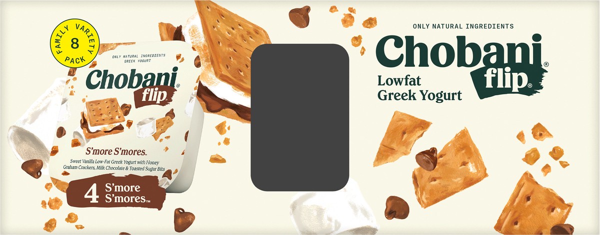 slide 7 of 13, Chobani Flip Lowfat Greek Yogurt S'more S'mores™, Cookie Dough 4.5oz 8PK, 8 ct