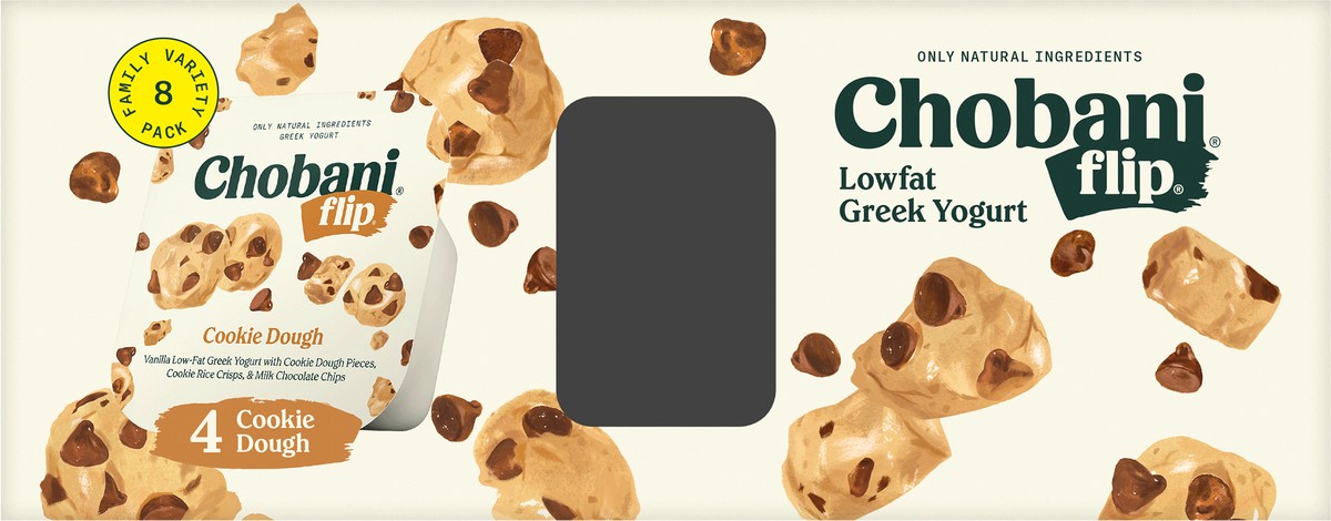slide 6 of 13, Chobani Flip Lowfat Greek Yogurt S'more S'mores™, Cookie Dough 4.5oz 8PK, 8 ct