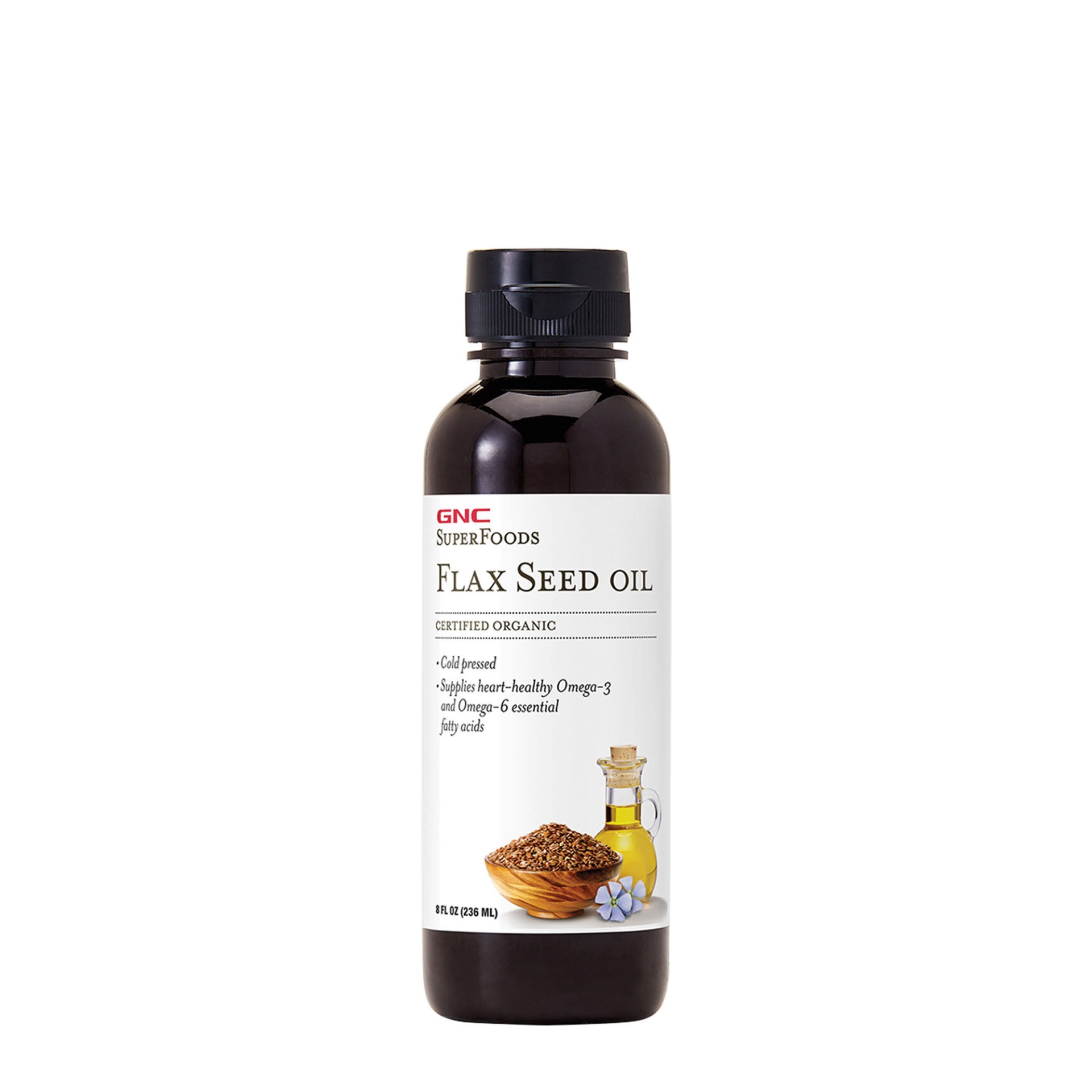 slide 1 of 1, GNC SuperFoods Flax Seed Oil, 8 fl oz