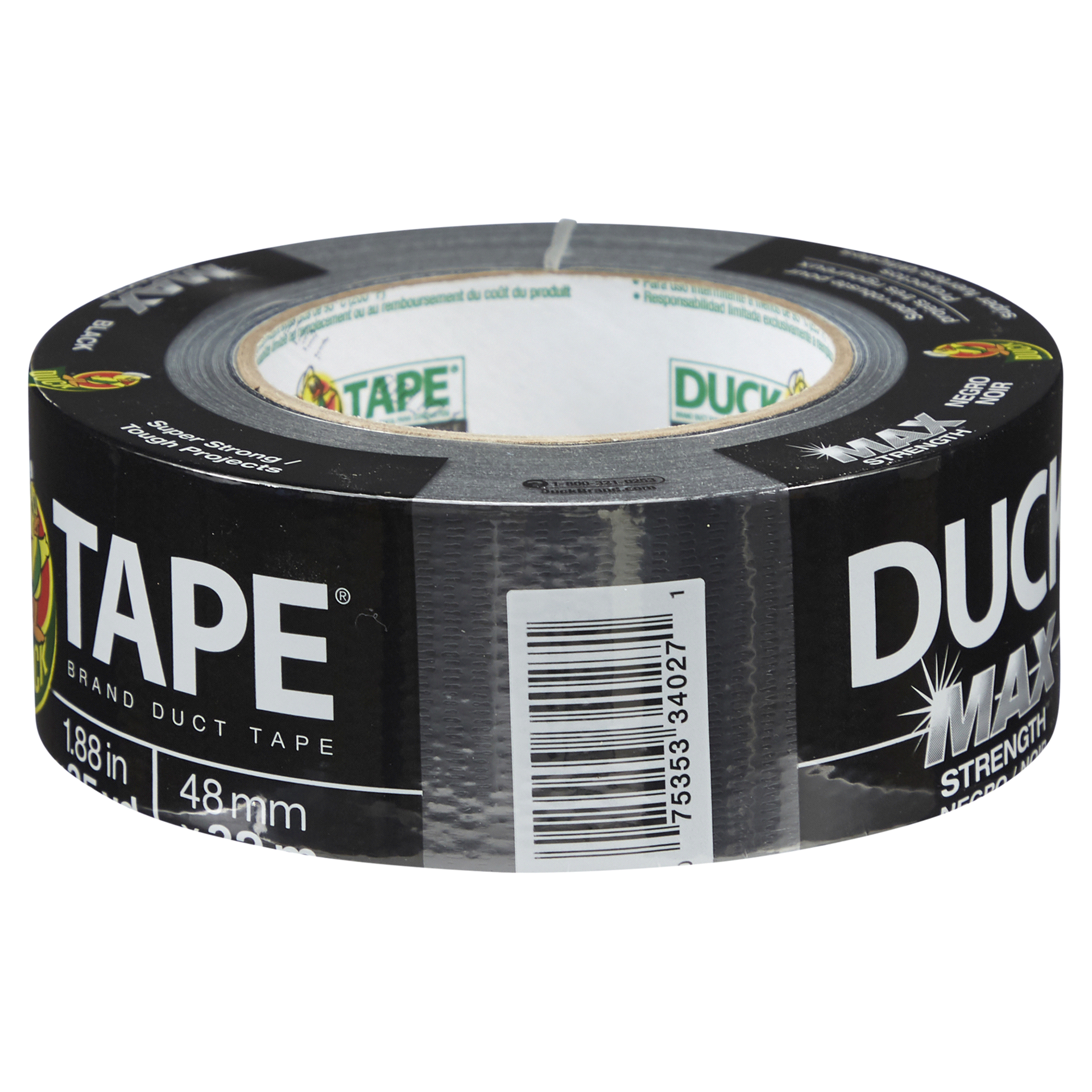 slide 13 of 29, Duck Duct Tape MAX Strength Tape, Black 1.88" x 35 yds, 1 ct