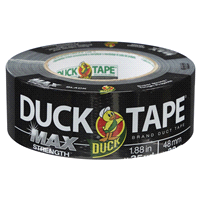 slide 18 of 29, Duck Duct Tape MAX Strength Tape, Black 1.88" x 35 yds, 1 ct