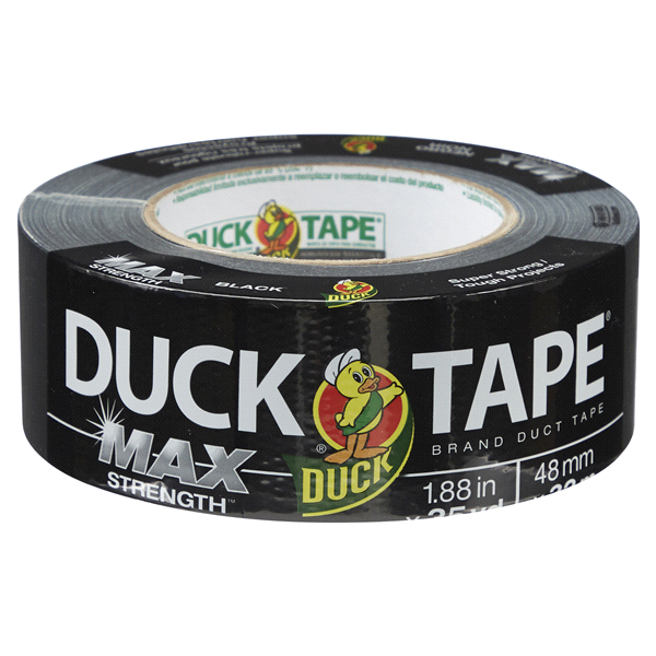 slide 19 of 29, Duck Duct Tape MAX Strength Tape, Black 1.88" x 35 yds, 1 ct