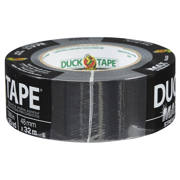 slide 23 of 29, Duck Duct Tape MAX Strength Tape, Black 1.88" x 35 yds, 1 ct