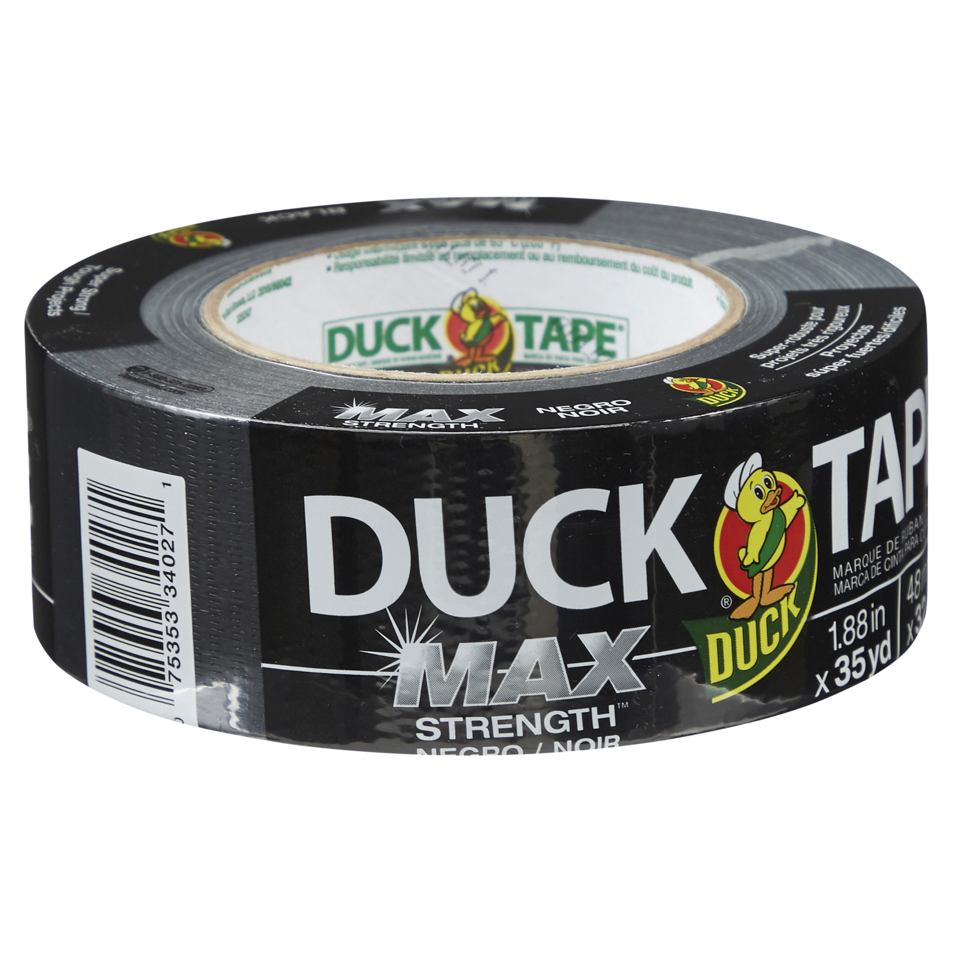 slide 4 of 29, Duck Duct Tape MAX Strength Tape, Black 1.88" x 35 yds, 1 ct