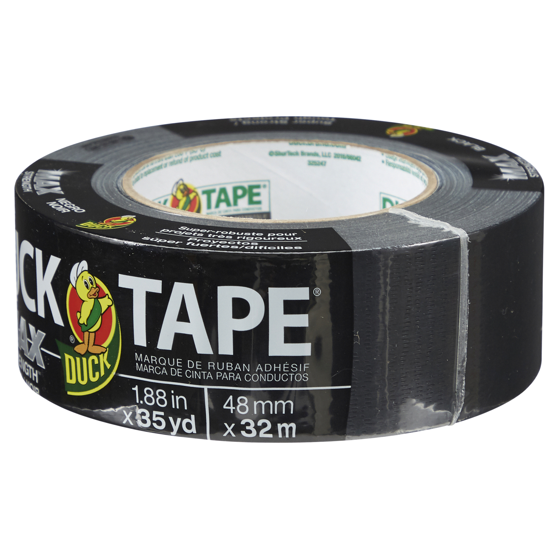 slide 9 of 29, Duck Duct Tape MAX Strength Tape, Black 1.88" x 35 yds, 1 ct
