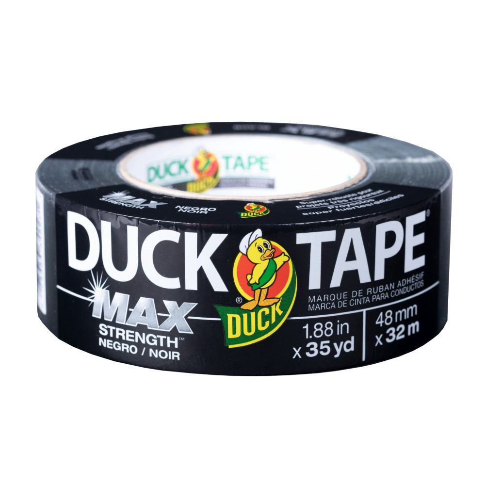 slide 1 of 29, Duck Duct Tape MAX Strength Tape, Black 1.88" x 35 yds, 1 ct