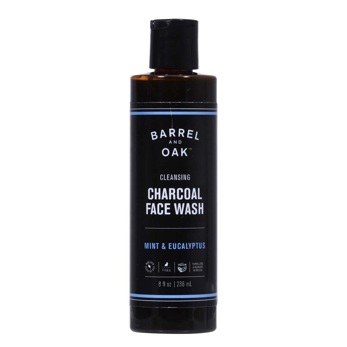 slide 1 of 1, Barrel and Oak Cleansing Charcoal Face Wash - Mint & Eucalyptus, 8 oz