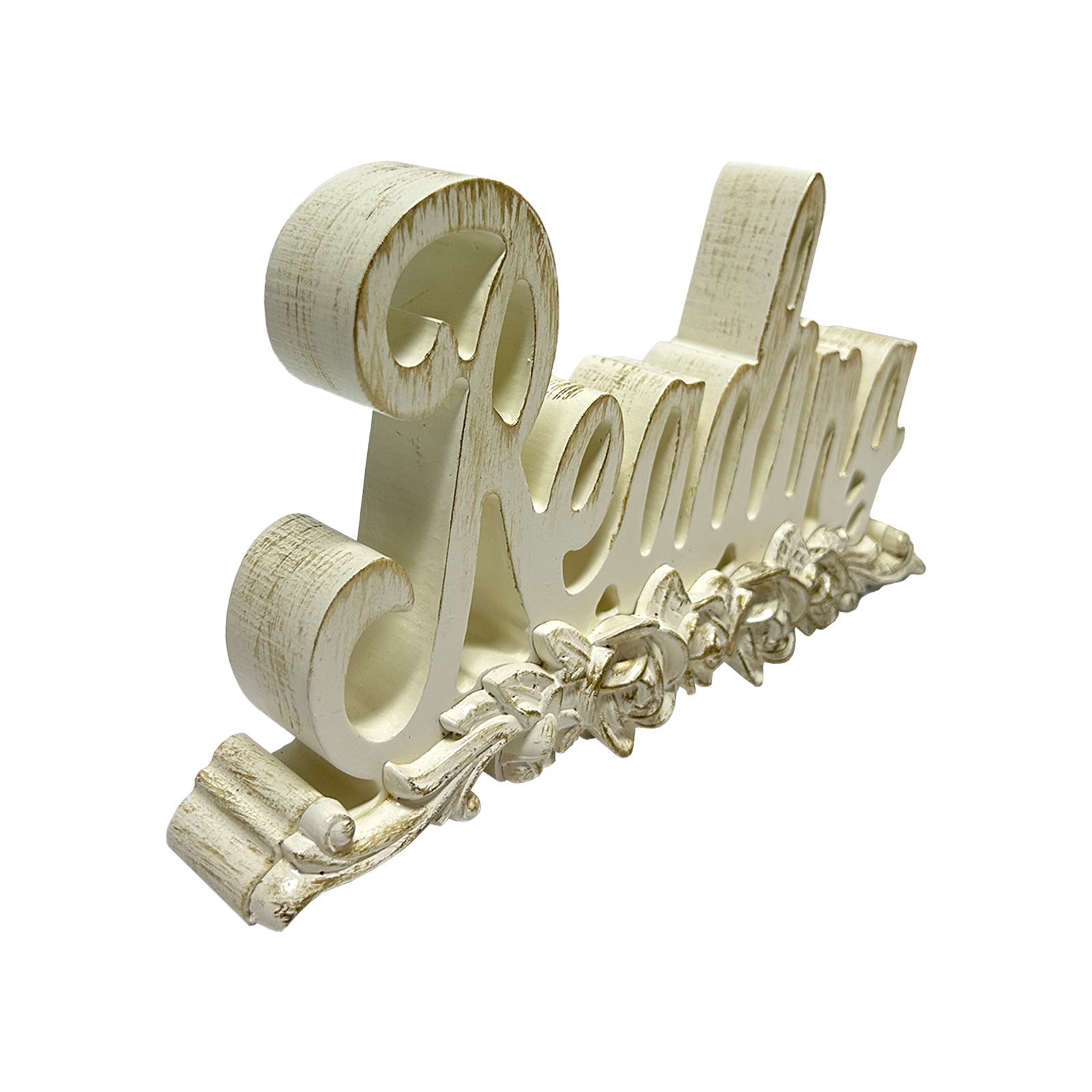 slide 3 of 4, 10.5" Distressed White Tabletop Accent By Ashland, 10.5 in