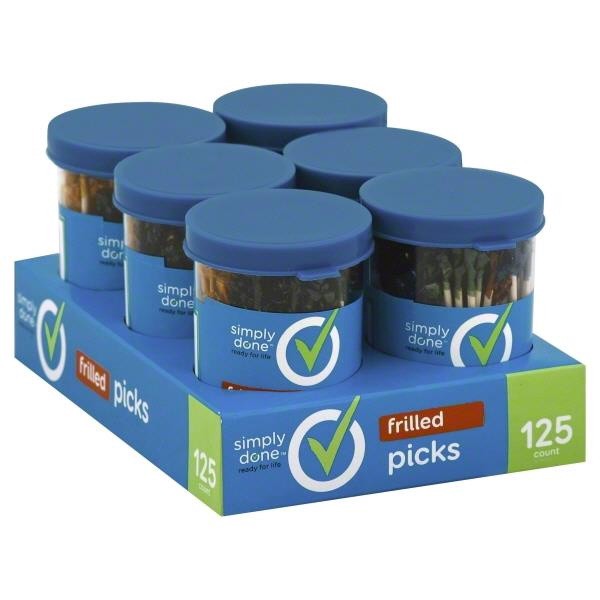 slide 1 of 1, Simply Done Sd Frilled Toothpicks, 125 ct