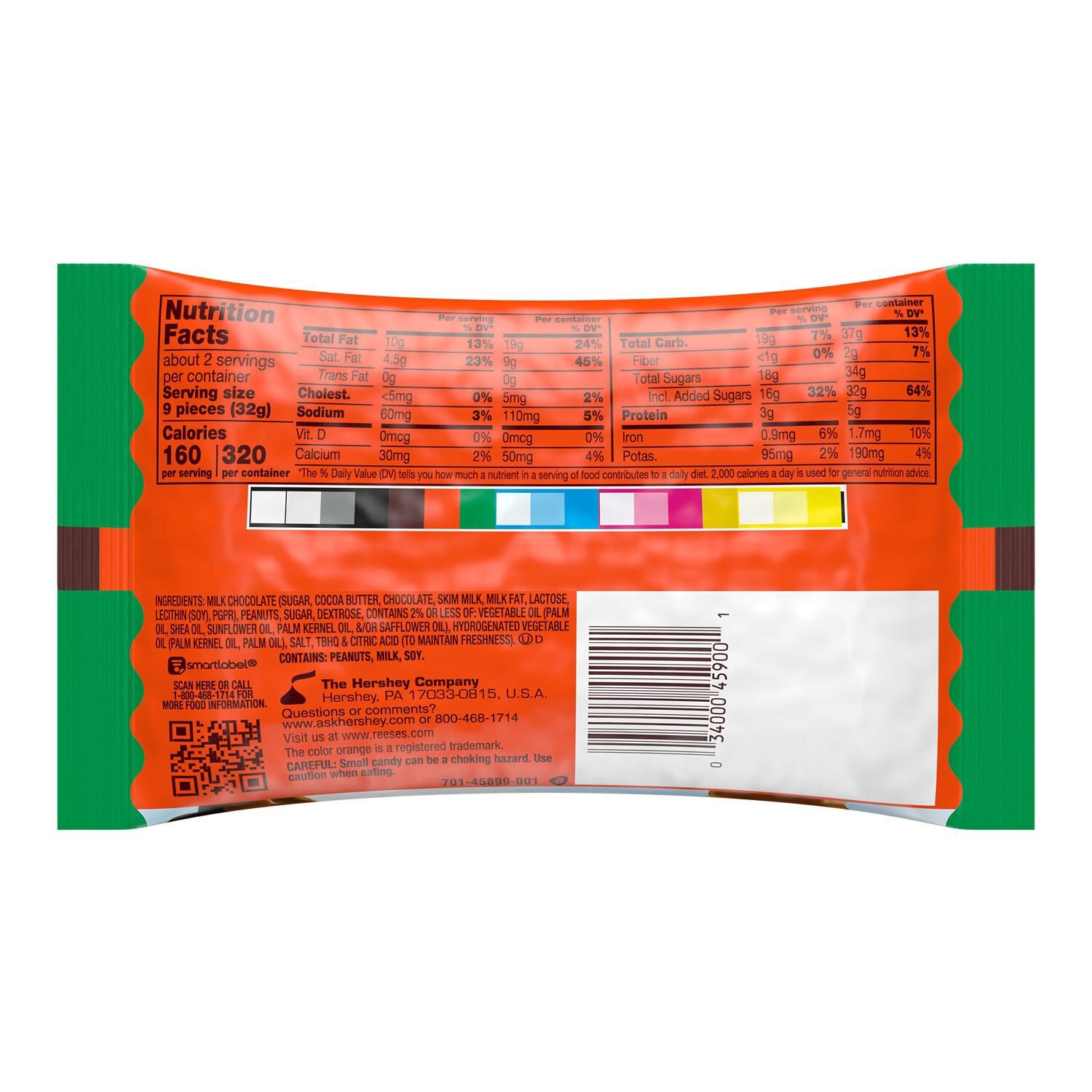 slide 8 of 8, REESE'S Unwrapped Milk Chocolate King Size Peanut Butter Creme Mini Trees, Christmas Candy Bag, 2.2 oz, 2.2 oz