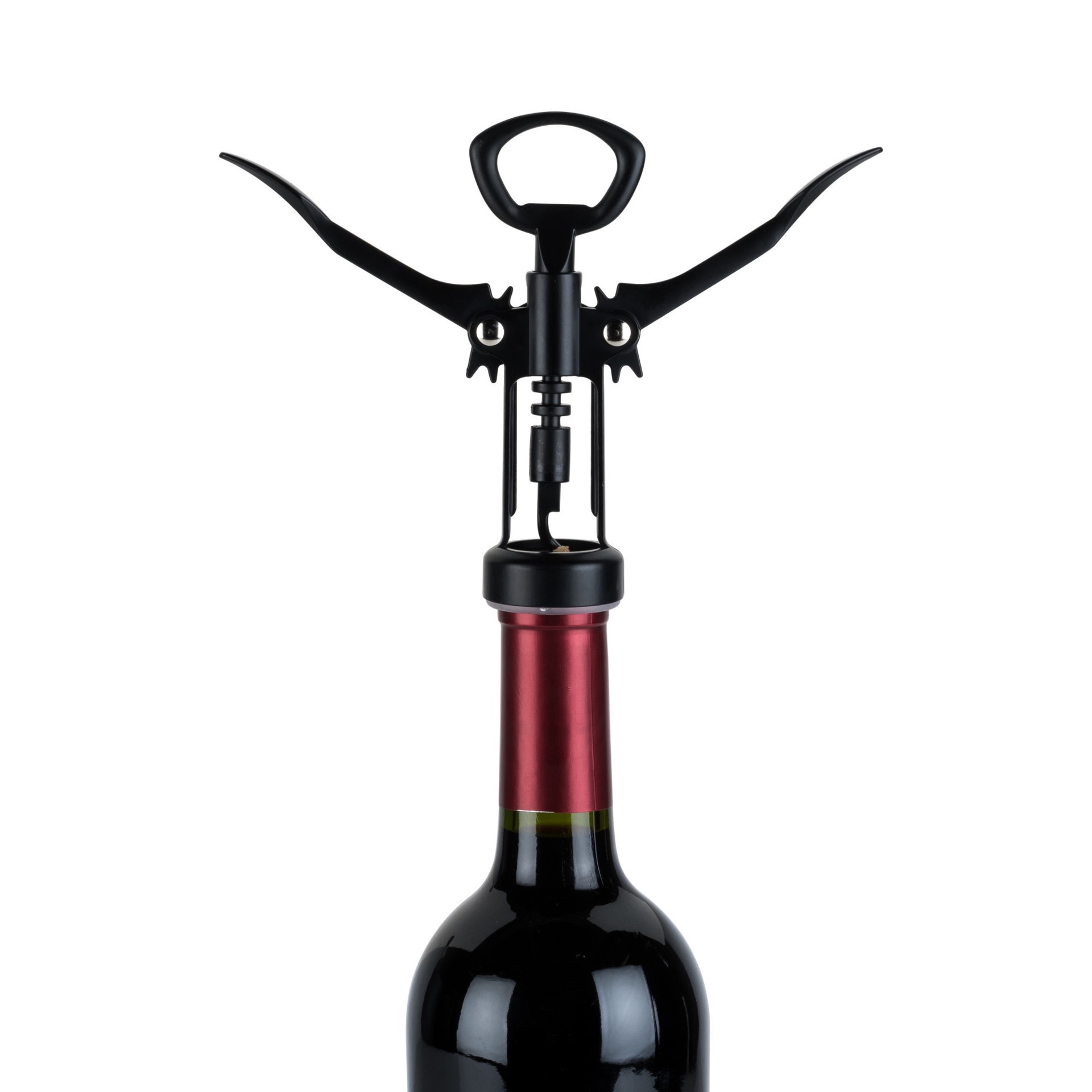 slide 2 of 5, True Soar Matte Black Winged Corkscrew, Self Centering Worm, Bottle Opener, 1 ct